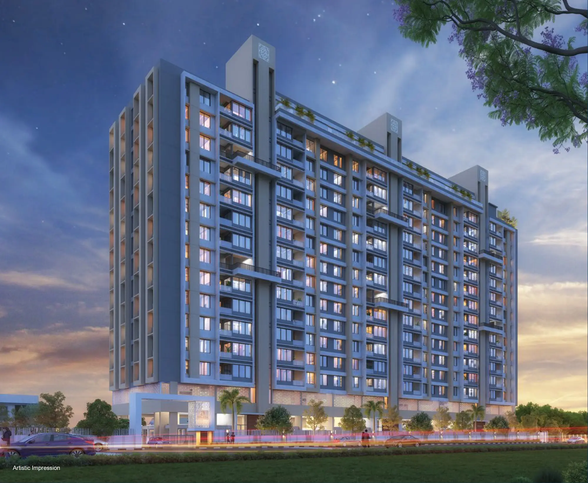 Breeza Mundhwa Premium Residential Project Night View
